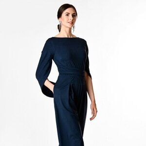 COPY - Cape sleeve cotton knit palazzo jumpsuit